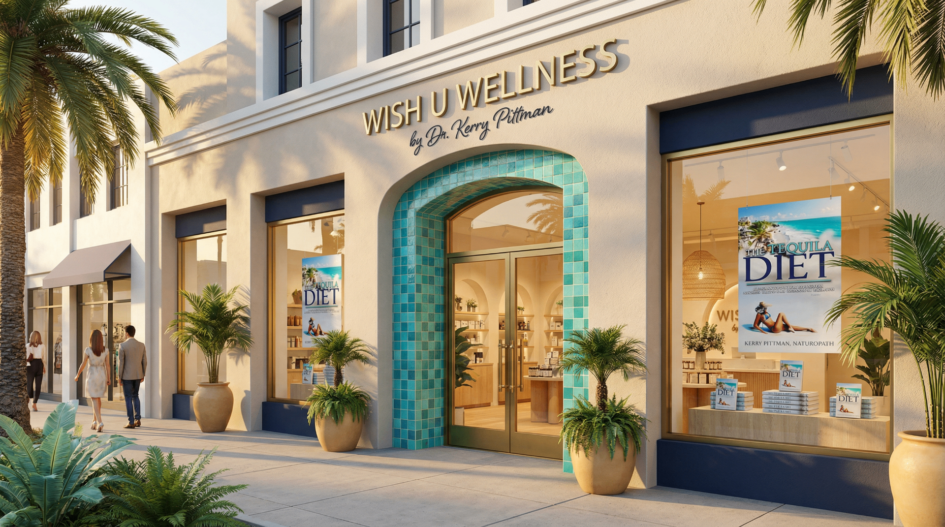Wish U Wellness boutique storefront — coastal luxury exterior